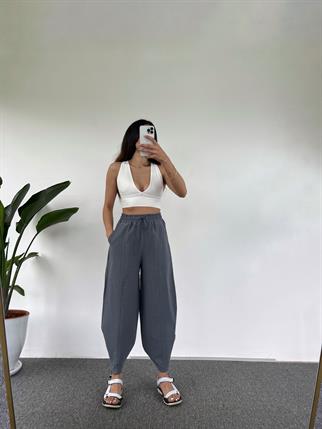 Larin Premium Gri Şalvar Pantolon