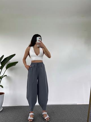 Larin Premium Gri Şalvar Pantolon