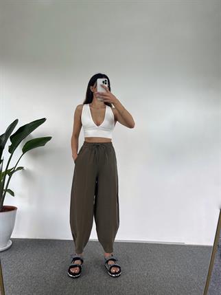 Larin Premium Haki Şalvar Pantolon