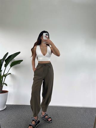 Larin Premium Haki Şalvar Pantolon