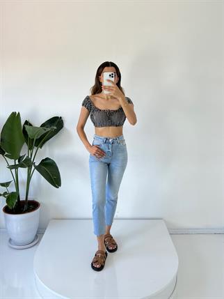 Light Blue Yüksel Bel Slim Fit Jean