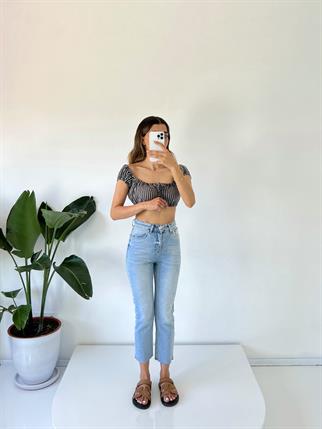 Light Blue Yüksel Bel Slim Fit Jean