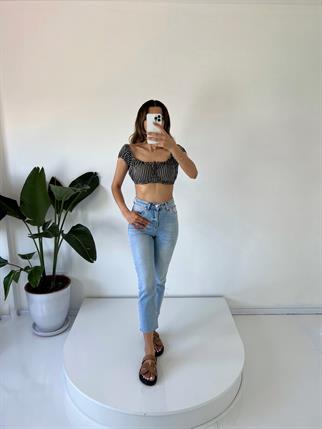 Light Blue Yüksel Bel Slim Fit Jean