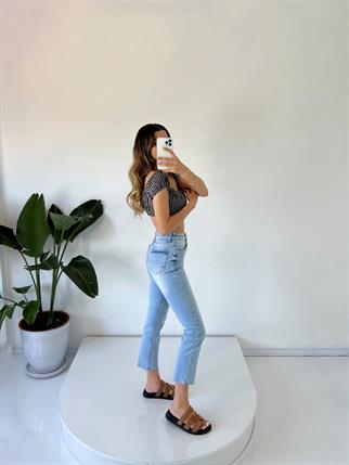 Light Blue Yüksel Bel Slim Fit Jean