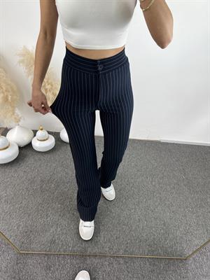 Losna Lacivert Çizgili Kumaş Pantolon 