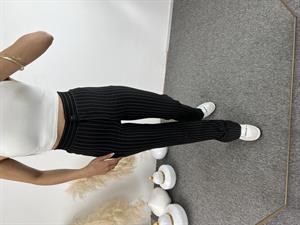 Losna Siyah Çizgili Kumaş Pantolon