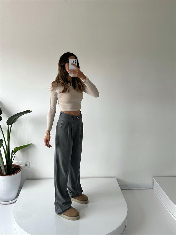 MD Gri Palazzo Pantolon