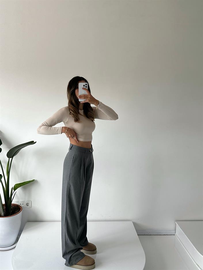 MD Gri Palazzo Pantolon