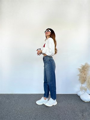 Mom Mavi Denim Pantolon 