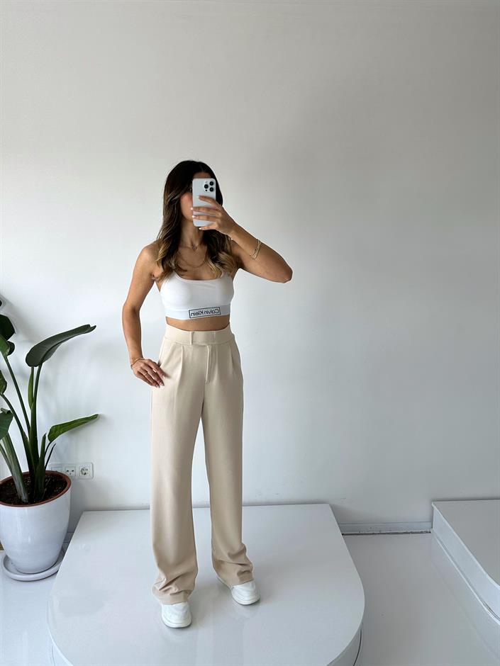 Moon Taş Çırt Bantlı Palazzo Pantolon