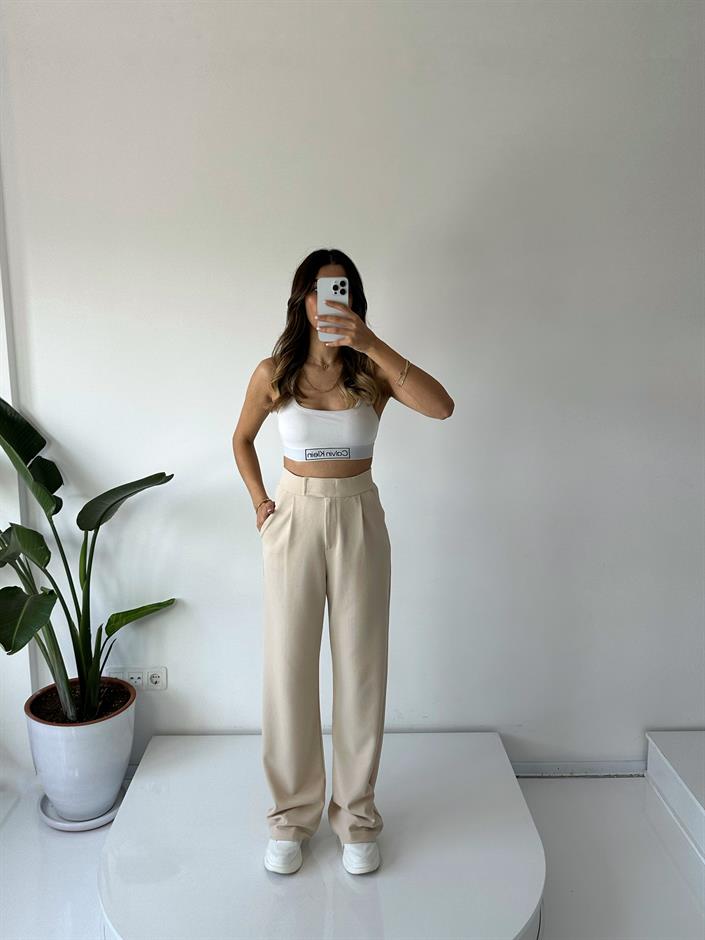 Moon Taş Çırt Bantlı Palazzo Pantolon