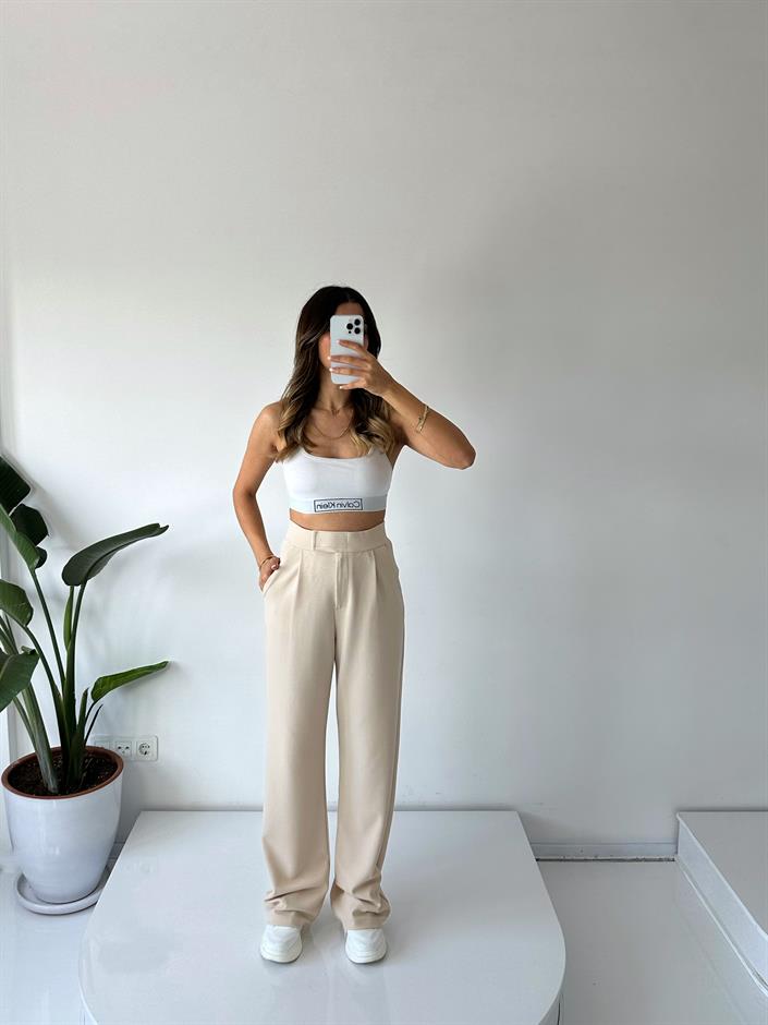 Moon Taş Çırt Bantlı Palazzo Pantolon