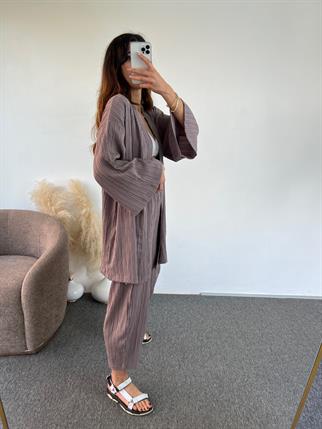 Mürdüm Gofre Kimono Takım 