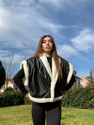 Negro siyah içi polar kürklü Yelek 