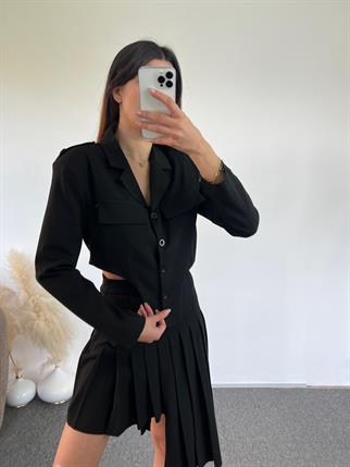 Noemi Siyah Tasarım Blazer Ceket 