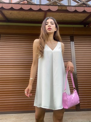 Orijinal Marka Beyaz Astarlı Elbise 
