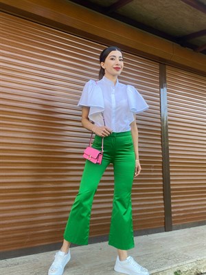 Orijinal Marka Yeşil Yarım İspanyol Pantolon