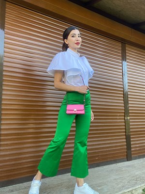 Orijinal Marka Yeşil Yarım İspanyol Pantolon