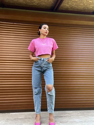 Orijinal Marka Yırtık Denim Pantolon