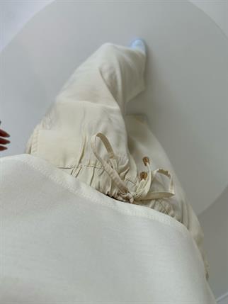 OYSH Krem Beli Lastikli Pantolon 