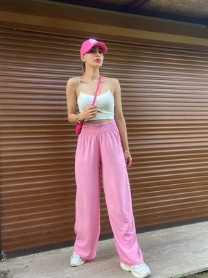 Pembe Beli Lastikli Pantolon