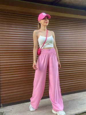 Pembe Beli Lastikli Pantolon