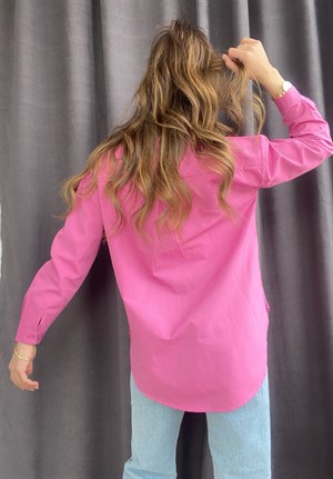 Pembe Oversize Gömlek 