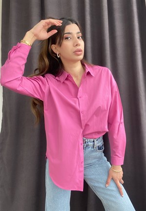 Pembe Oversize Gömlek 