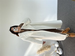 Premium Beyaz Oversize Teddy Uzun Kaban
