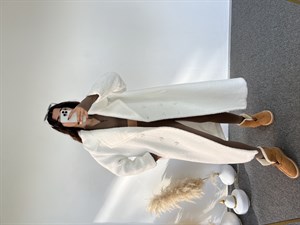 Premium Beyaz Oversize Teddy Uzun Kaban