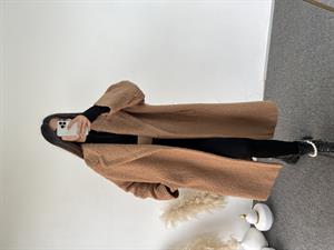 Premium Kahverengi Oversize Teddy Tek Düğmeli Kaban