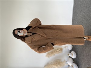 Premium Kahverengi Oversize Teddy Uzun Kaban 