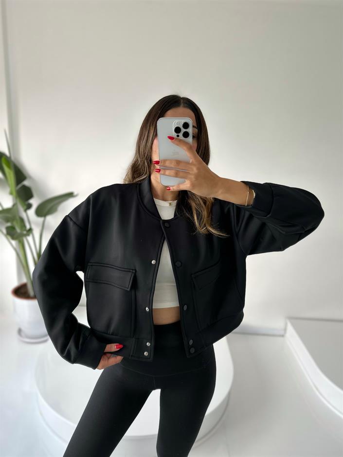 Premium Siyah Astarlı  Bomber Ceket