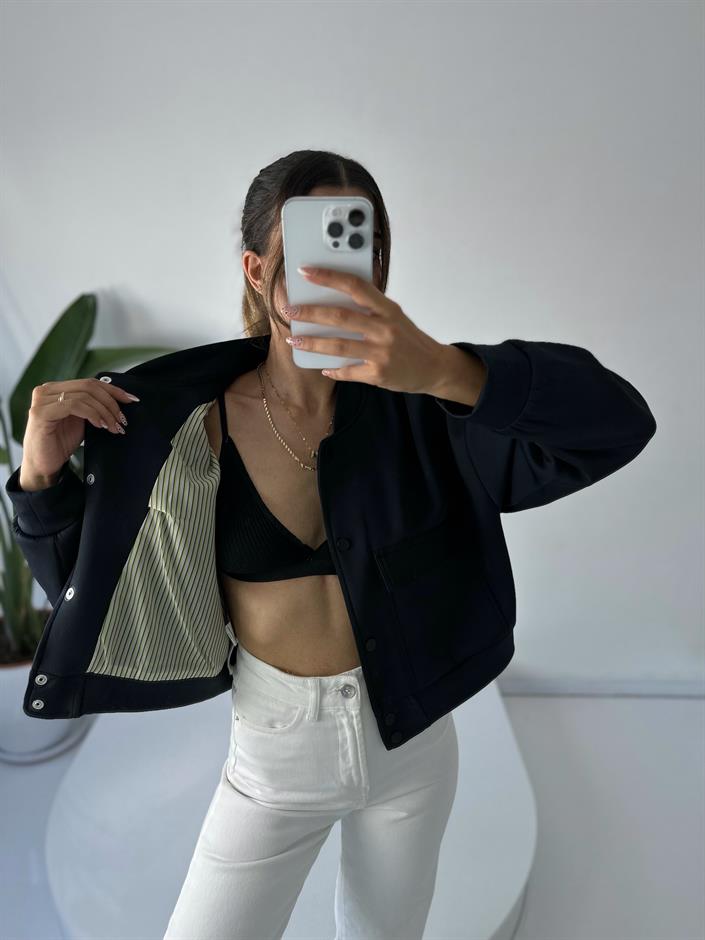 Premium Siyah Bomber Ceket 