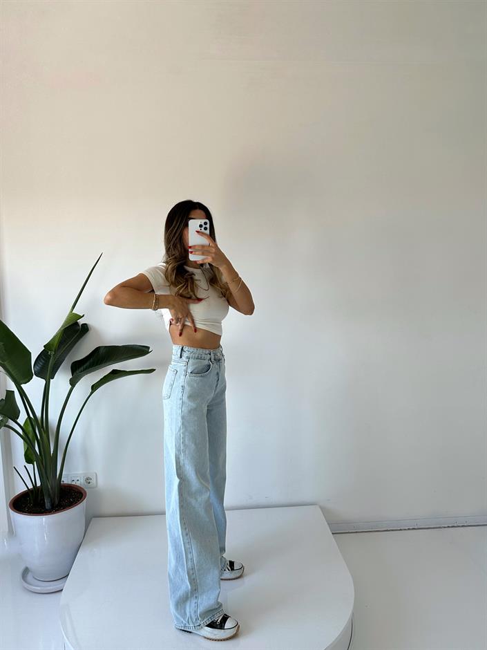 Prime Light Blue Wide Leg  Palazzo Jean