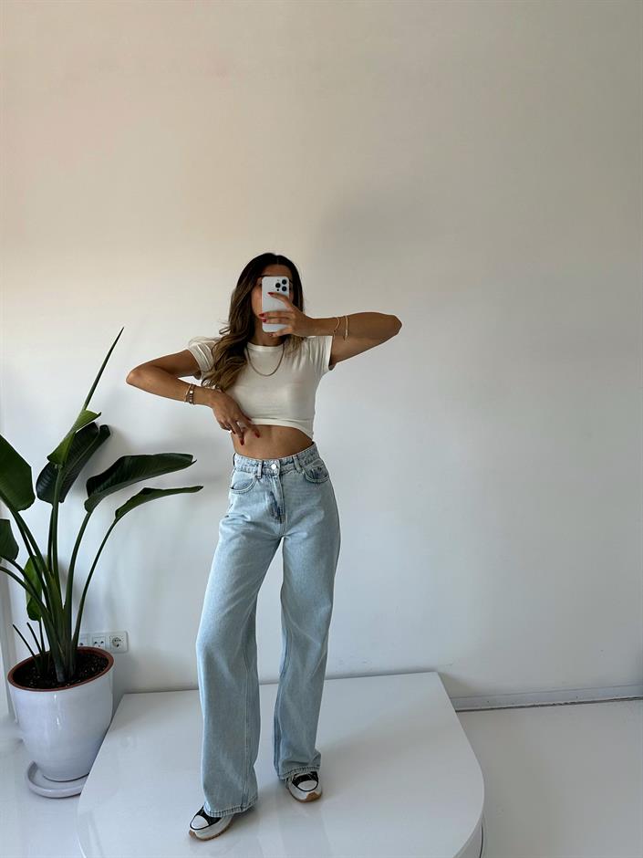 Prime Light Blue Wide Leg  Palazzo Jean