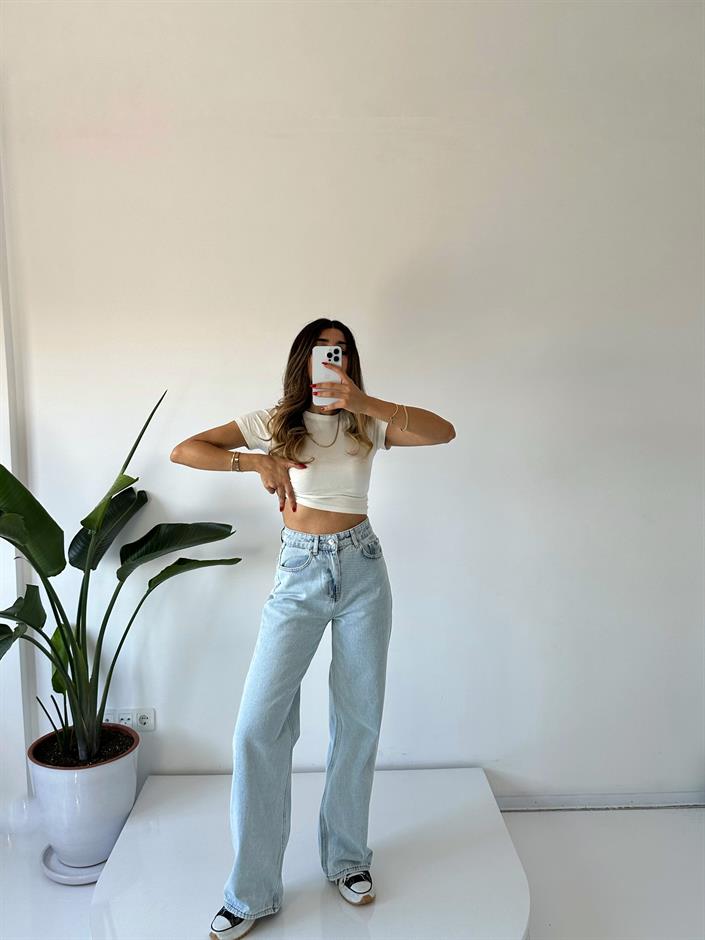 Prime Light Blue Wide Leg  Palazzo Jean