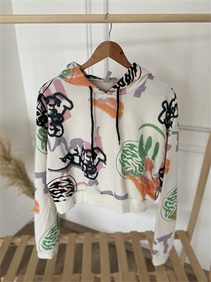 Renkli Kapüşonlu Sweat