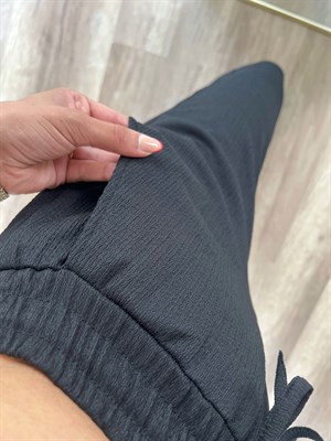 Siyah Beli Lastikli Pantolon