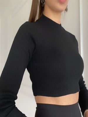 Siyah Crop Basic Body