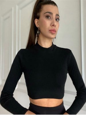 Siyah Crop Basic Body