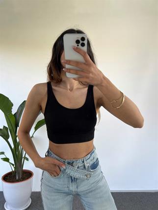 Siyah Desteksiz Crop