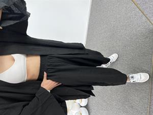 Siyah Gofre Kimono Takım 