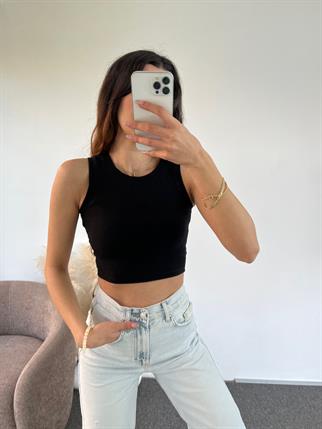 Siyah Halter Crop 