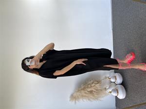 Siyah Kapüşonlu Oversize Elbise 