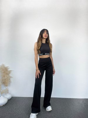 Siyah Pens Detaylı Pantolon