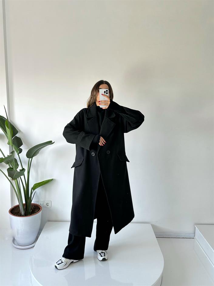 Siyah RYN  Premium Oversize Kaban 