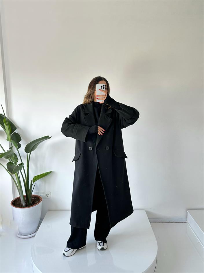 Siyah RYN  Premium Oversize Kaban 