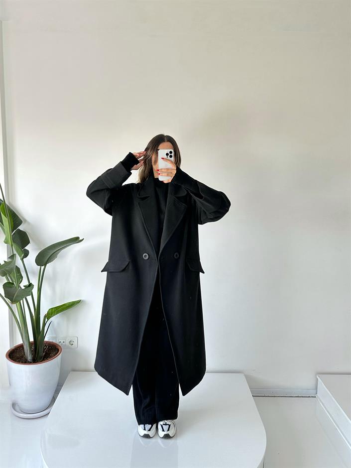 Siyah RYN  Premium Oversize Kaban 