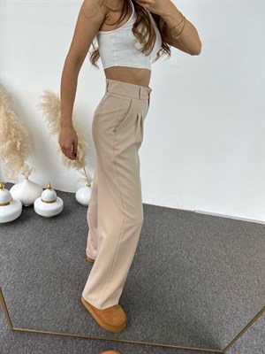 Taş Belden Pens Dikişli Palazzo Pantolon 